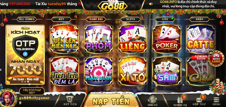 Sảnh game bài Go88 onl với nhiều trò chơi Sảnh game bài Go88 onl với nhiều trò chơi