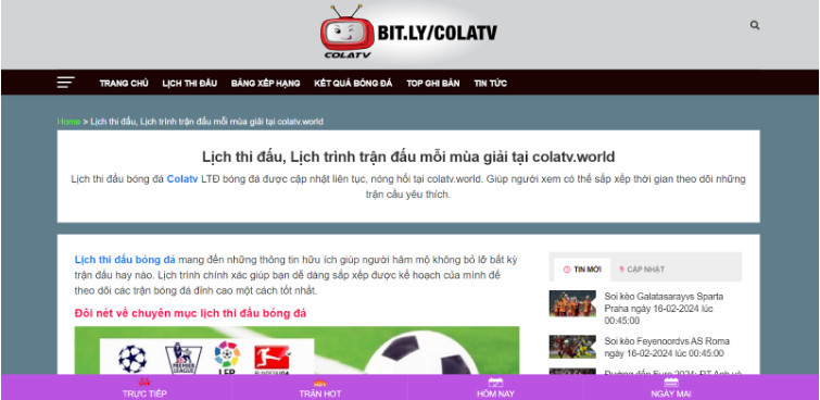 Giao diện mới mẻ, hiện đại của colatv.world Giao diện mới mẻ, hiện đại của colatv.world