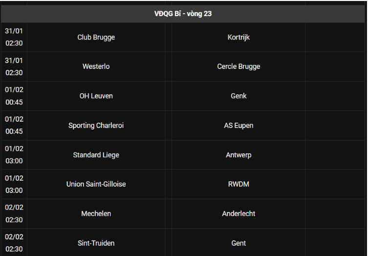 Cập nhật lịch thi đấu của các giải bóng lớn, nhỏ Cập nhật lịch thi đấu của các giải bóng lớn, nhỏ