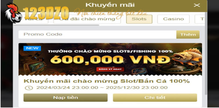 Khuyến mãi sảnh game slot 123DZO Khuyến mãi sảnh game slot 123DZO