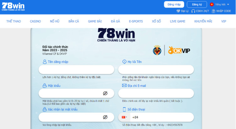 Đăng ký 78Win để trải nghiệm ngay! Đăng ký 78Win để trải nghiệm ngay!